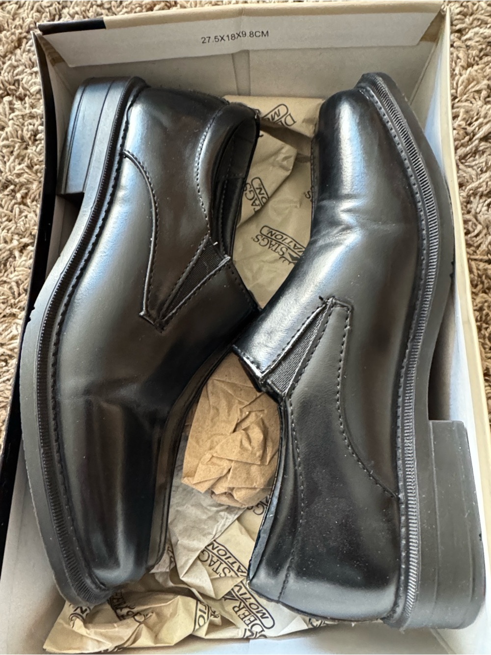 DEER STAGS Black Wings Slip-On Comfort Loafers